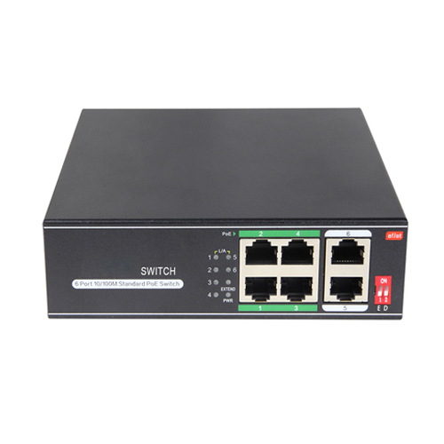 10/100M 6-port AI PoE switch